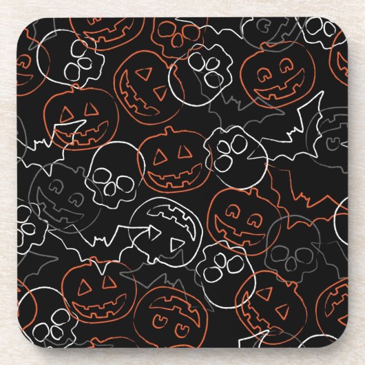 Halloween Pattern Bier Onderzetter (Voorkant)