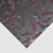 Halloween Pattern Black Glitter Bats Flying Tissuepapier (Detail)