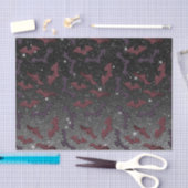 Halloween Pattern Black Glitter Bats Flying Tissuepapier (Craft)