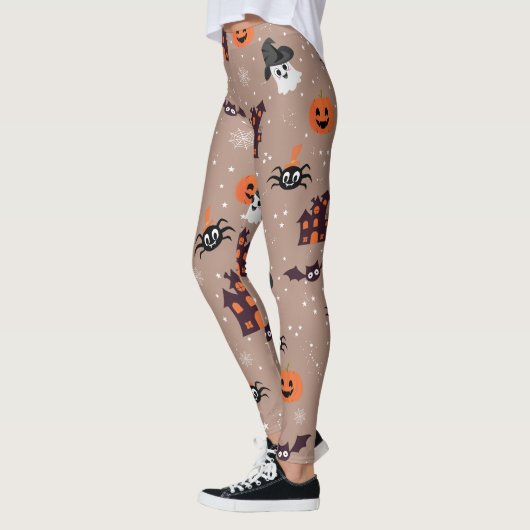 Halloween Pattern Bleke Taupe Leggings (Links)