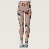 Halloween Pattern Bleke Taupe Leggings (Voorkant)