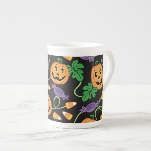 HALLOWEEN PATTERN BONE CHINA MOK (Voorkant rechts)