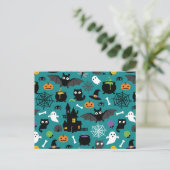 Halloween Pattern Briefkaart (Staand voorkant)