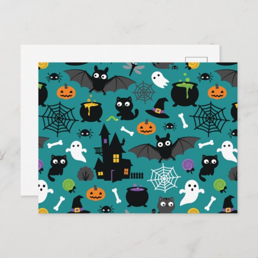 Halloween Pattern Briefkaart (Voorkant / Achterkant)