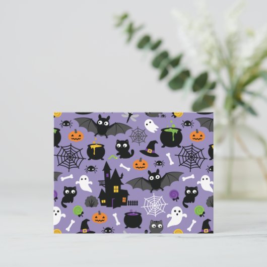 Halloween Pattern Briefkaart (Staand voorkant)