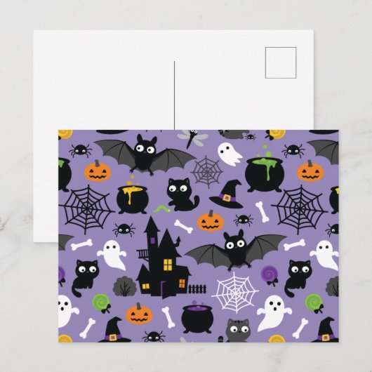 Halloween Pattern Briefkaart (Voorkant / Achterkant)