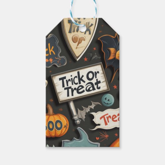 Halloween Pattern Cadeaulabel (Voorkant)