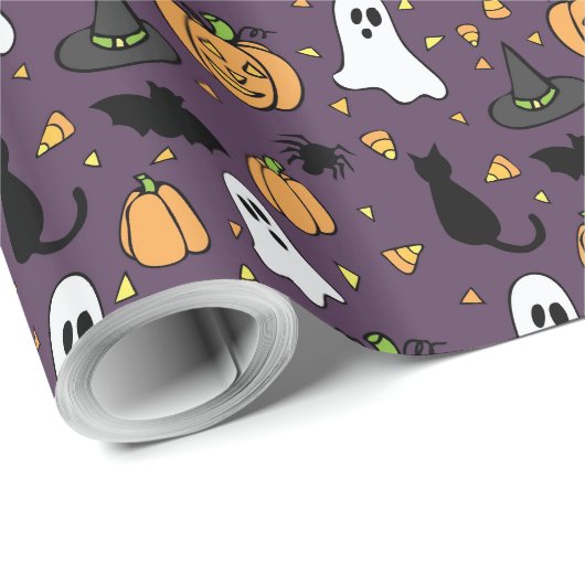 Halloween Pattern Cadeaupapier (Rol Hoek)