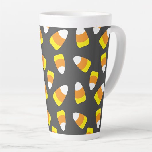 Halloween Pattern Candy Corn Latte Mok (Rechterhoek)