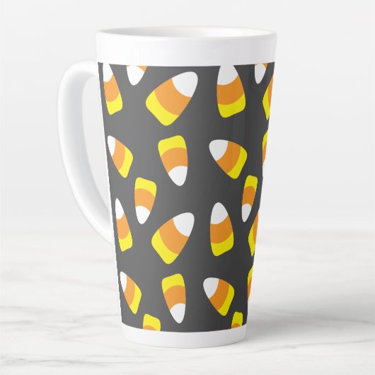 Halloween Pattern Candy Corn Latte Mok (Linkerhoek)