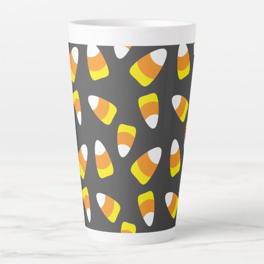 Halloween Pattern Candy Corn Latte Mok (Voorkant)