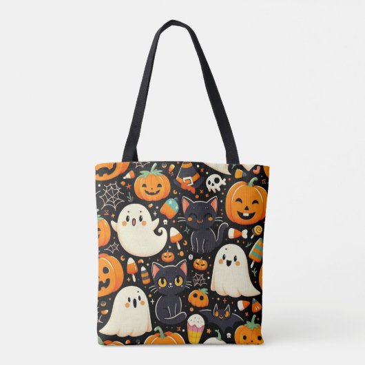 Halloween Pattern Canvas tas (Achterkant)