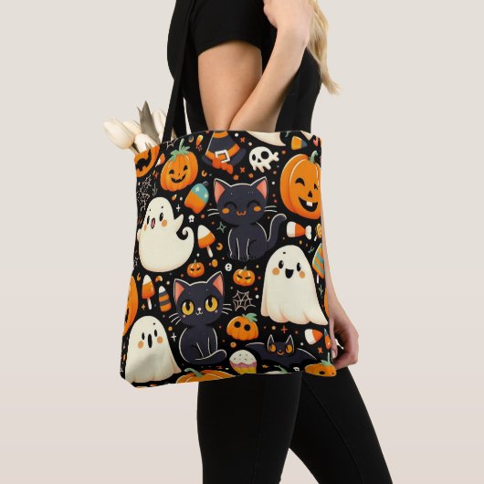 Halloween Pattern Canvas tas (Dichtbij)