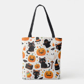 Halloween Pattern Canvas tas (Achterkant)