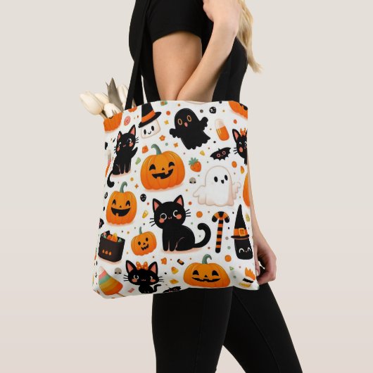 Halloween Pattern Canvas tas (Dichtbij)
