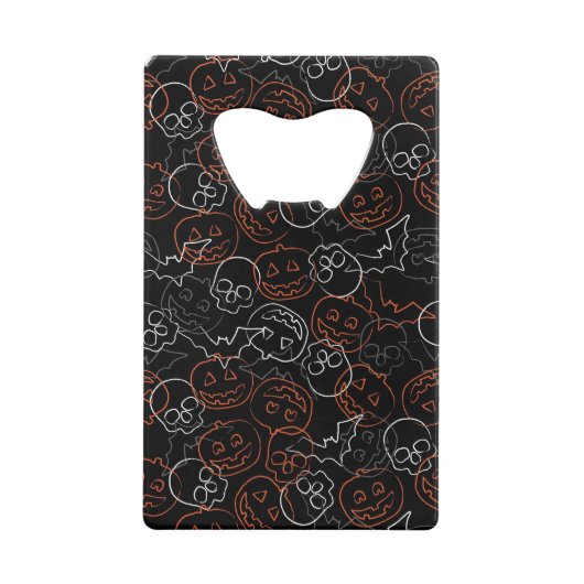 Halloween Pattern Creditkaart Flessenopener (Voorkant)