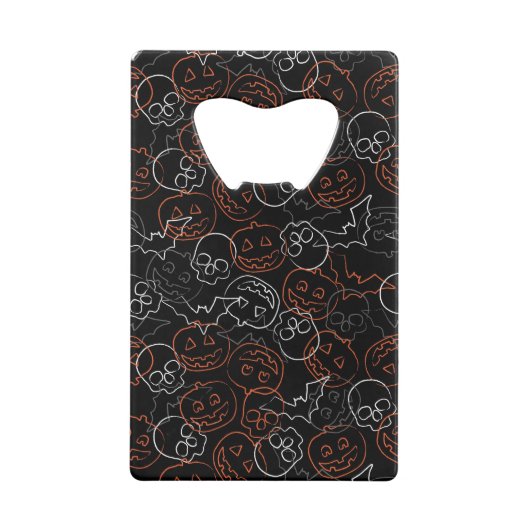 Halloween Pattern Creditkaart Flessenopener (Achterkant)