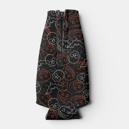 Halloween Pattern Flesjeskoeler (Achterkant)