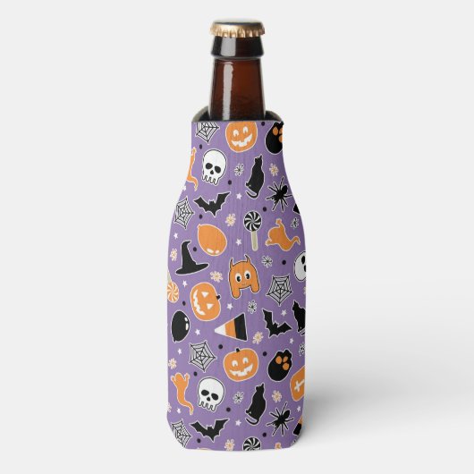 Halloween Pattern Flesjeskoeler (Fles Voorkant)