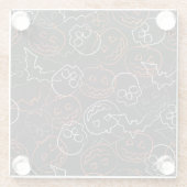 Halloween Pattern Glazen Onderzetter (Achterkant)