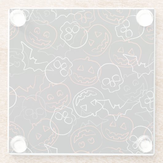 Halloween Pattern Glazen Onderzetter (Achterkant)