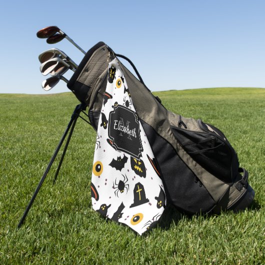 Halloween Pattern Golfhanddoek (Groen)