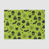Halloween Pattern Green en Black Tissuepapier (Voorkant)