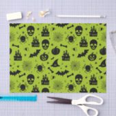 Halloween Pattern Green en Black Tissuepapier (Craft)