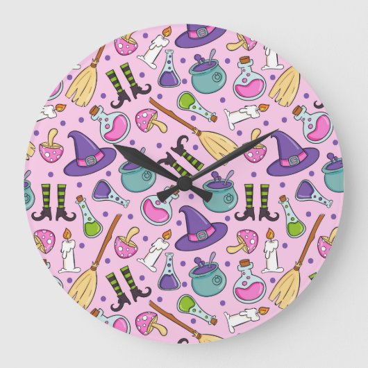 Halloween Pattern Grote Klok (Voorkant)