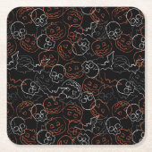 Halloween Pattern Kartonnen Onderzetters (Voorkant)