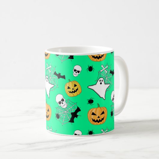 Halloween Pattern Koffiemok (Voorkant rechts)