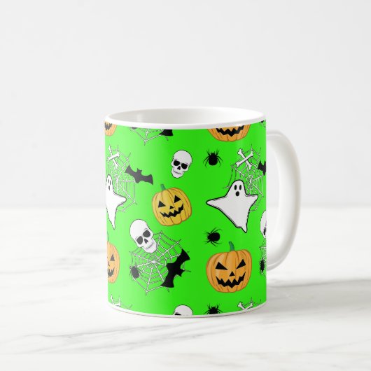 Halloween Pattern Koffiemok (Voorkant rechts)