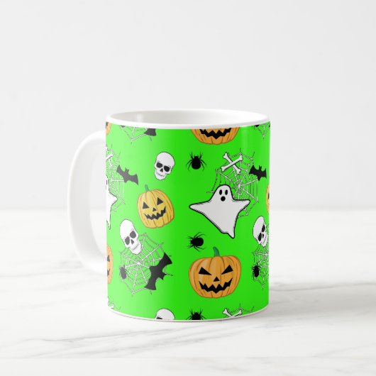 Halloween Pattern Koffiemok (Voorkant links)