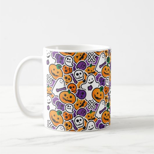 Halloween Pattern Koffiemok (Links)