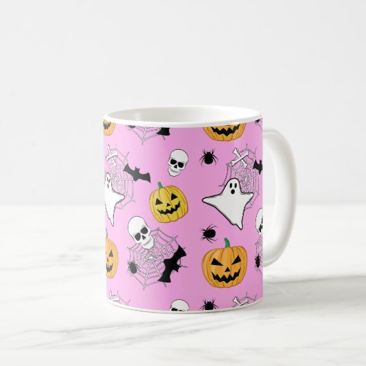 Halloween Pattern Koffiemok (Voorkant rechts)
