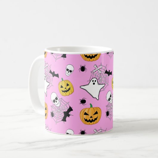 Halloween Pattern Koffiemok (Voorkant links)
