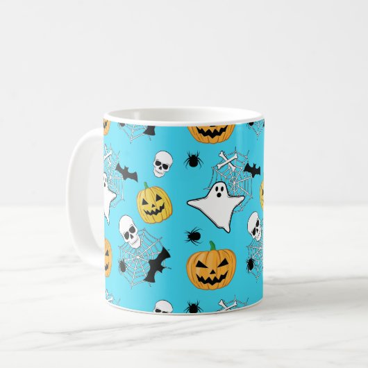 Halloween Pattern Koffiemok (Voorkant links)