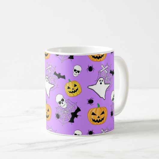 Halloween Pattern Koffiemok (Voorkant rechts)