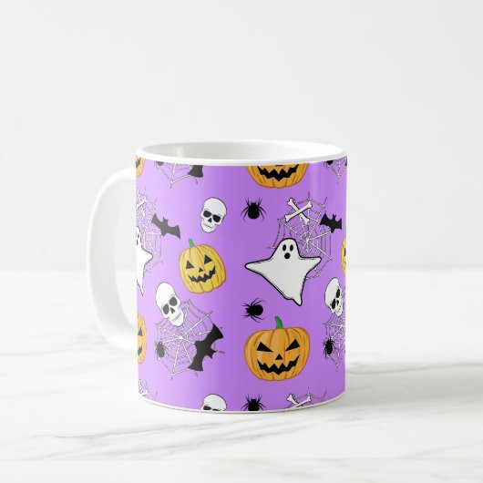 Halloween Pattern Koffiemok (Voorkant links)