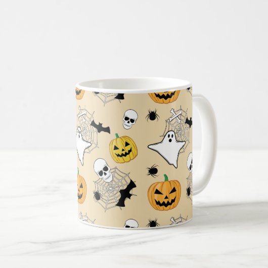 Halloween Pattern Koffiemok (Voorkant rechts)