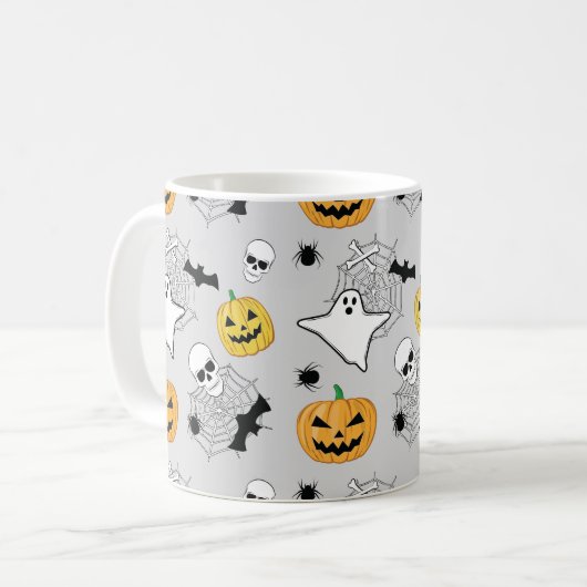 Halloween Pattern Koffiemok (Voorkant links)