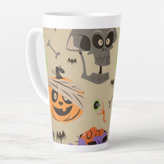 Halloween Pattern Latte Mok (Linkerhoek)
