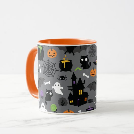 Halloween Pattern Mok (Voorkant links)