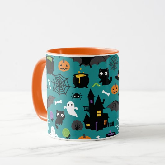 Halloween Pattern Mok (Voorkant links)