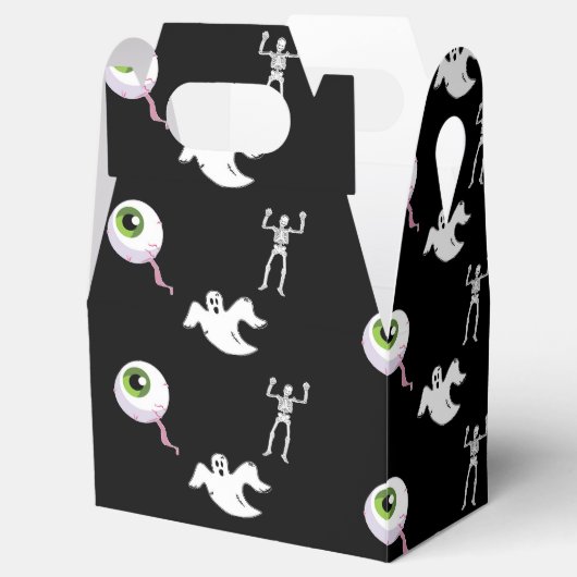 Halloween pattern on black bedankdoosjes (Geopend)