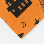 Halloween Pattern Oranje en Black Fleece Deken (Hoek)