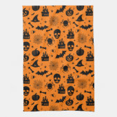 Halloween Pattern Oranje en Black Theedoek (Verticaal)