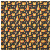 Halloween Pattern, Oranje pompoenen, Snoep & kaars Stof (Swatch)