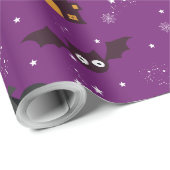 Halloween Pattern Paars Cadeaupapier (Rol Hoek)