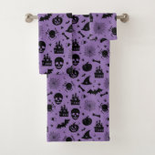 Halloween Pattern Paars en Black Bad Handdoek (Insitu)